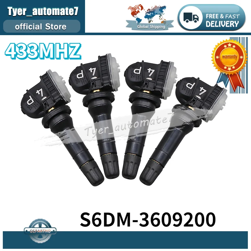 

TPMS Tire Pressure Monitoring Sensor S6DM-3609200 S6DM3609200 433MHZ For BYD E5 E6 F3 Qin Song MAX Tang DM Yuan EV Pro