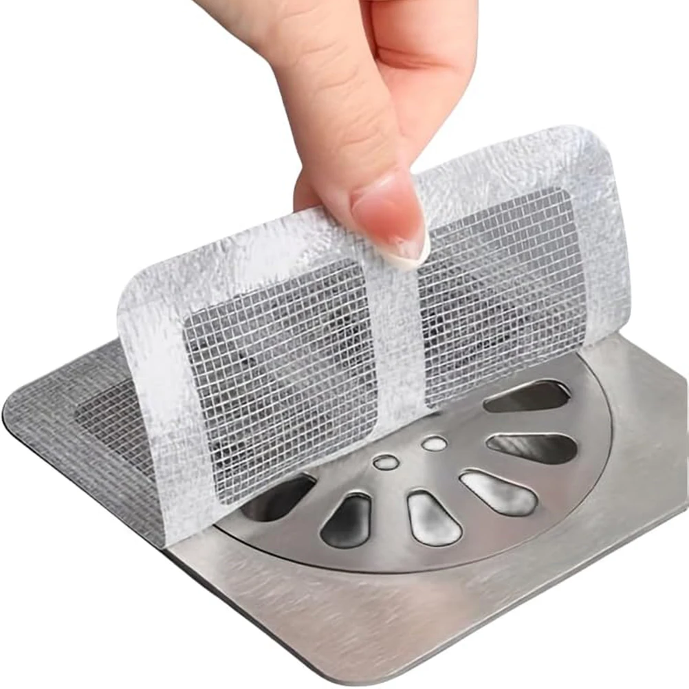 

10pcs Anti-Blocking Floor Filter Sticker Hair Catcher Drain Hole Filtering Stickershower Drain Filter Pad Self-Adhesive Easy Use