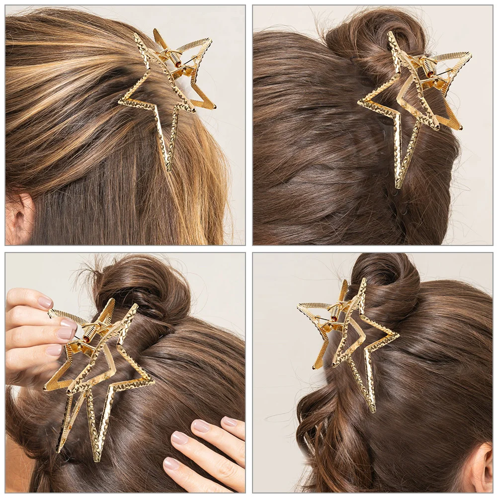 Five-pointed Star Gripper Hair Clips for Thin Women Decorative Accessories Jaw Claw Small