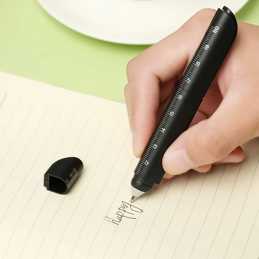 

Portable School Office Supplies Stationery Ruler Multifunction Ballpoint Pen Signature Ballpen