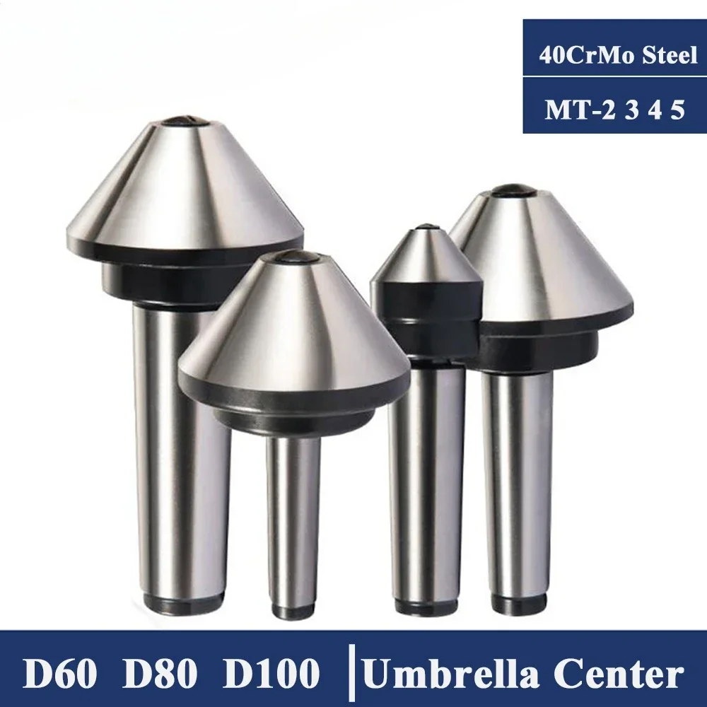 

D60 D80 D100 MT2-MT3 MT4 MT5 Morse Tapper Cone Mushroom Head Center Umbrella-type Rotating Center CNC Lathe Live Thimble