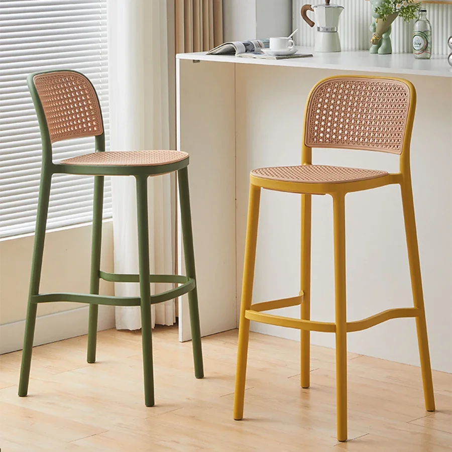 

Green Rattan Bar Chair Vintage Exclusive Girly Square Vanity Office Bathroom European Recliner Chair Cafe Sedie Salon Furniture