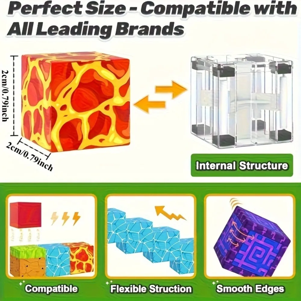 Zabawny zestaw magnetycznych klocków DIY, kreatywne zabawki konstrukcyjne, klocki, kostki, magnes, magma, zabawka edukacyjna dla dzieci