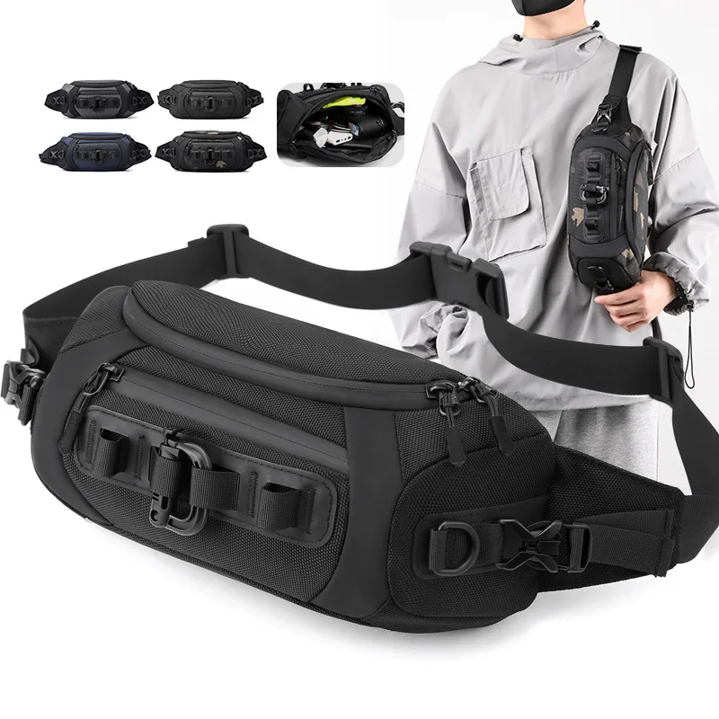 

Fashion Men Waist Bag Outdoor Sports Tactical Fanny Pack Multifunction Waterproof Male Chest Bag Mens Crossbody Bags Bum