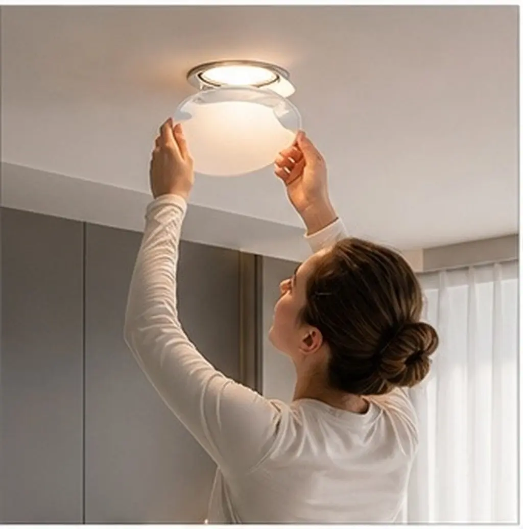 Anti-Glare Recessed Light Half Cover for Ceiling Lights - ABS Half Diffuser Shade Softens Illumination Reduces Glare in Living