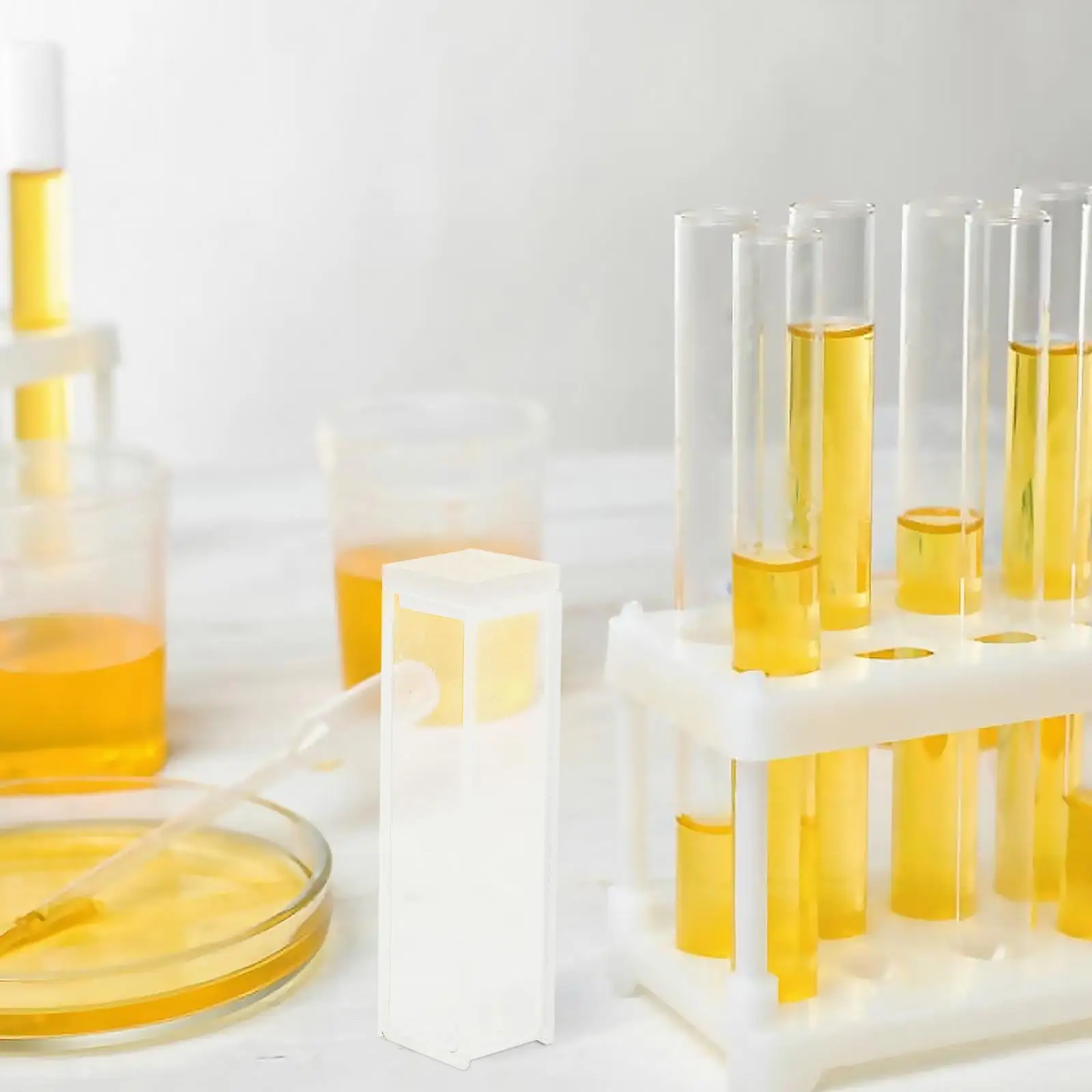Quartz Cuvette Laboratory Comparative Analysis Sample Standard Spectrophotometry Specimen 10mm Light Meter