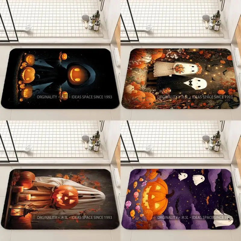 

Halloween Pumpkin Mat Living Room Decoration Home Sofa Non-Slip Carpet Study Bedroom Tatami Children'S Soft Floor Mat