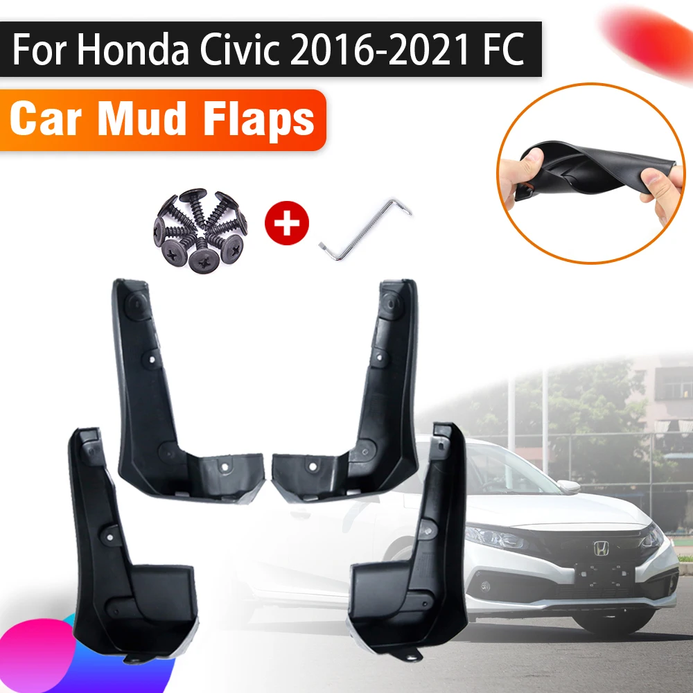 Car Mudguards For Honda Civic 10th Gen Accessories 4-door Sedan FC 2016~2021 Auto Splash Guard Front Rear Fender Car Accessories