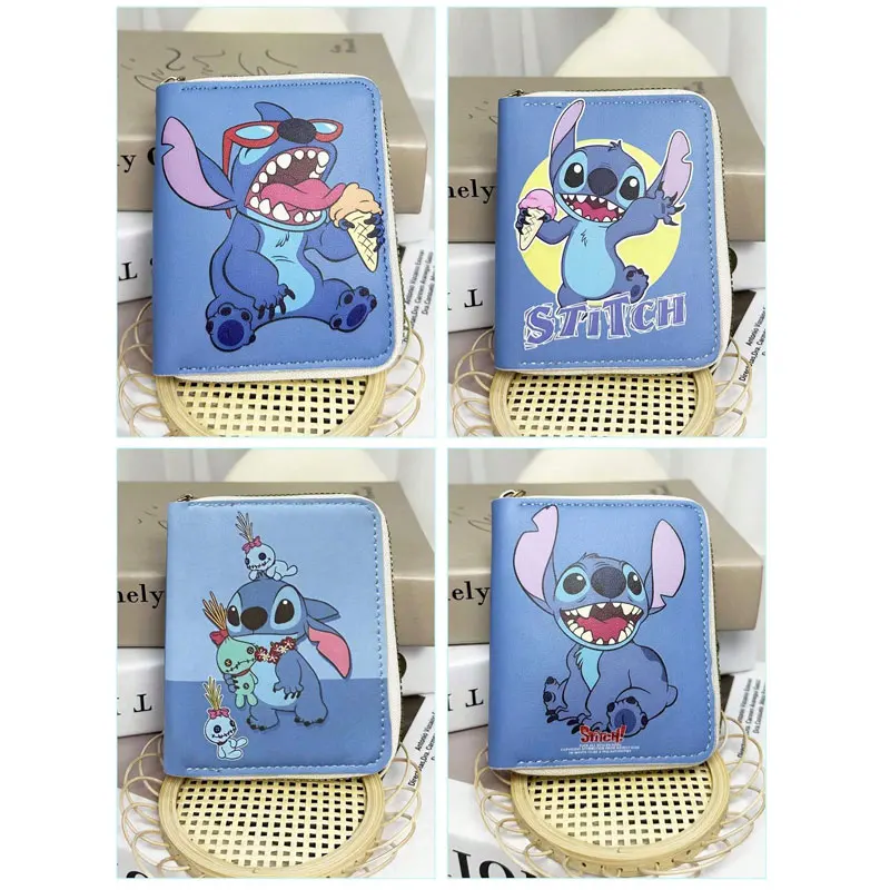 

Disney Stitch Cute Wallet For Women Purse,Fashionable Cartoon Character Small Wallet Short Ladies Girls Purses Leather Wallets