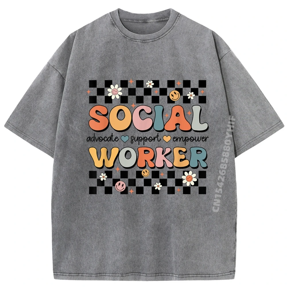 

Рубашка социального работника, забавные футболки с изображением месяца социальной работы, черные футболки с рисунком для мужчин, уличная одежда, стираная одежда