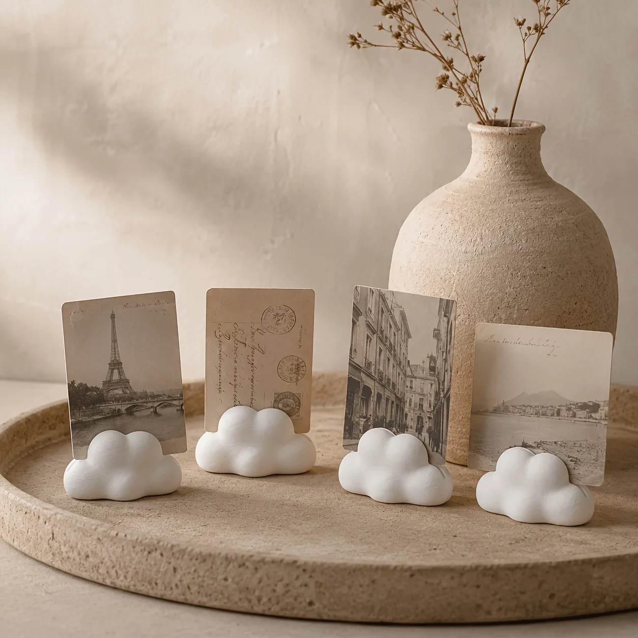 4pcs/Set Cloud Shaped Photo Holder, Desktop Photo Stand, Multi-functional Display Rack for Postcards, Business Cards & Notes