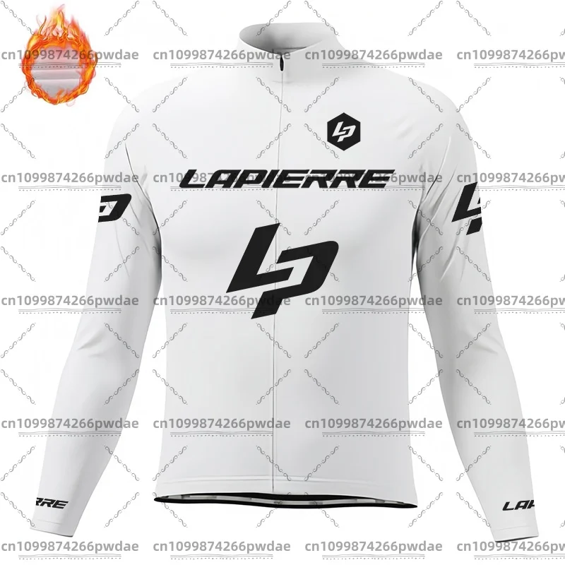 Picture 3: Lapierre Men's Winter Fleece Thermal Cycling Jersey Outdoor Road Cycling Jersey Set Bibs Bib Straps Pants Cycling Jersey