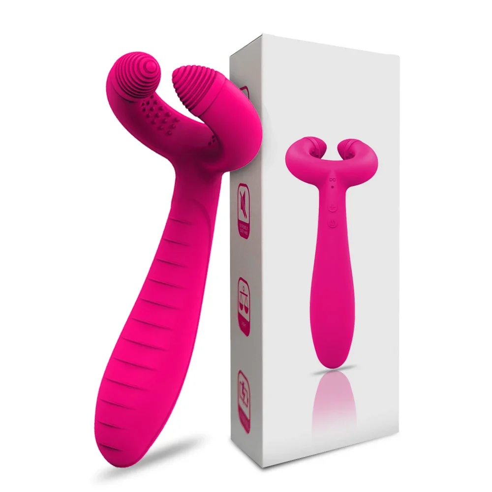 G-Spot Double Penetration 3 Motors Dildo Vibrator for Women Clit Stimulator Anal Vagina  Massager Penis Sex Toys for Couples