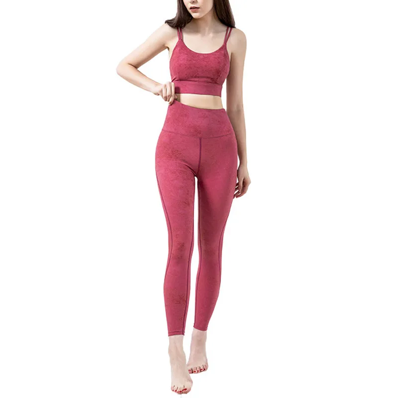 New Popular Solid color Seamless Yoga suit High Waist Breathable Trousers Sexy Crop Top Short Sleeve Tracksuit gym set women