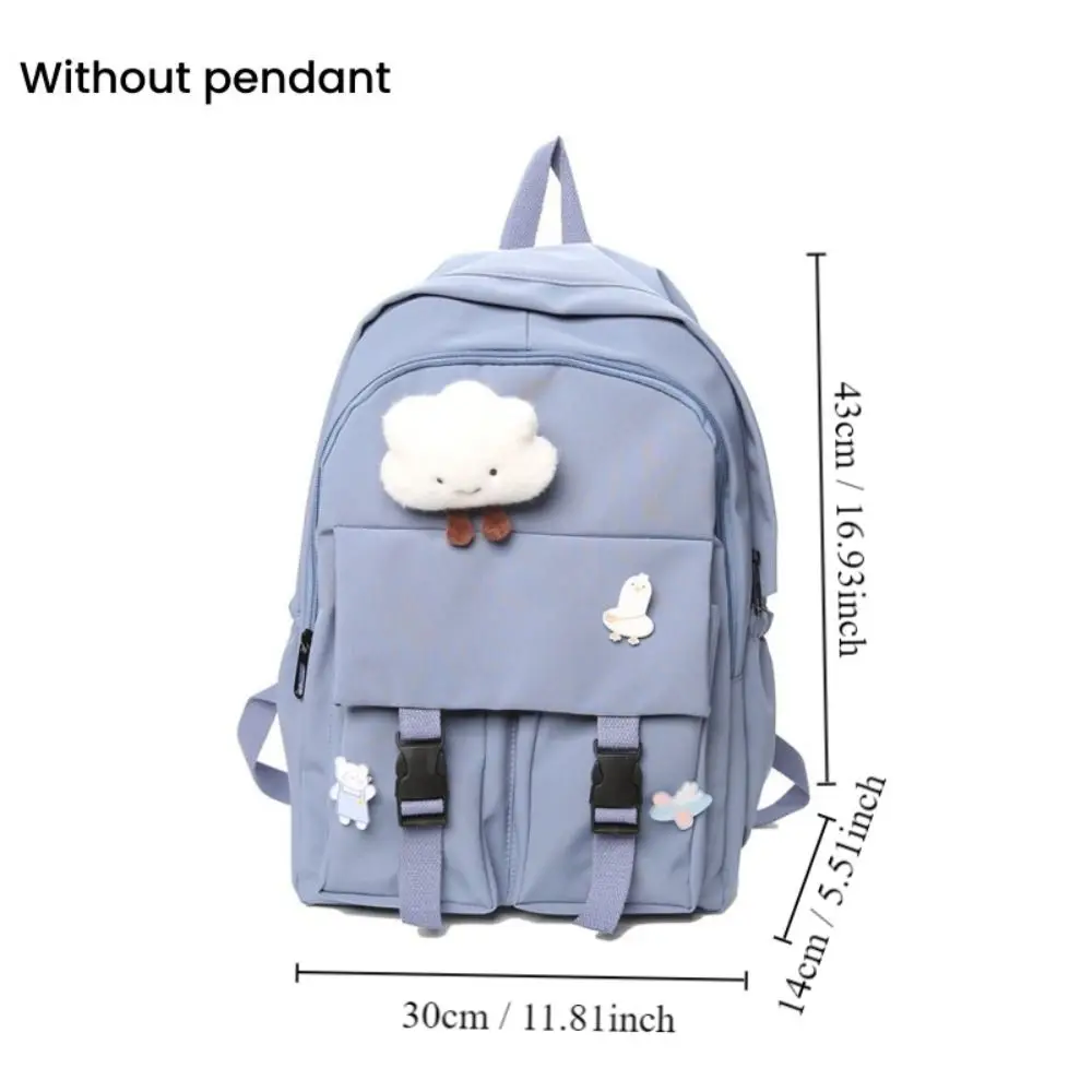 Schoolbag Women\'s Korean Edition Harajuku High School Student Minimalist Large Capacity Backpack Backpack No Pendant