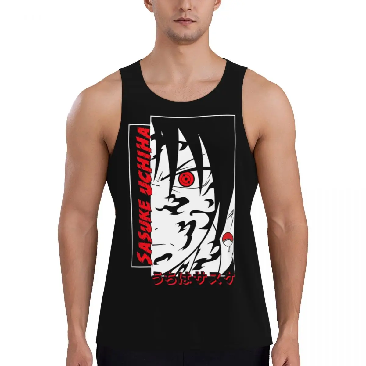 

Itachi's Eyes Narutos Graphic Mens Gym Clothing Fitness Singlets Summer Bodybuilding Tank Top Workout Vest
