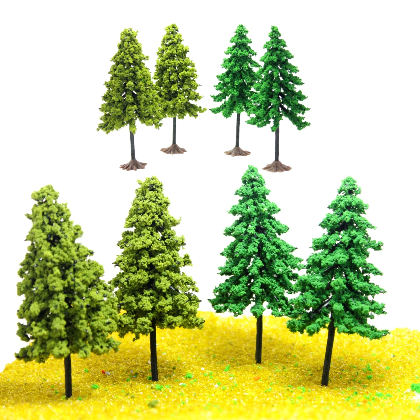 Sand table scene micro landscape model tree pine tree with base handmade DIY scene ornament simulation mini pine needle tree