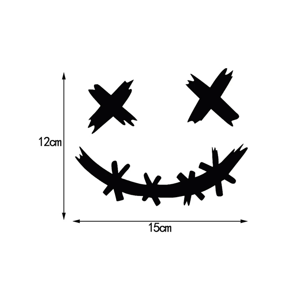 ملصقات عاكسة مقاومة للماء لخوذة الدراجة النارية، ملصق وجه شيطان مبتسم، ديكور جسم السيارة، ملصق سيارة، ليزر