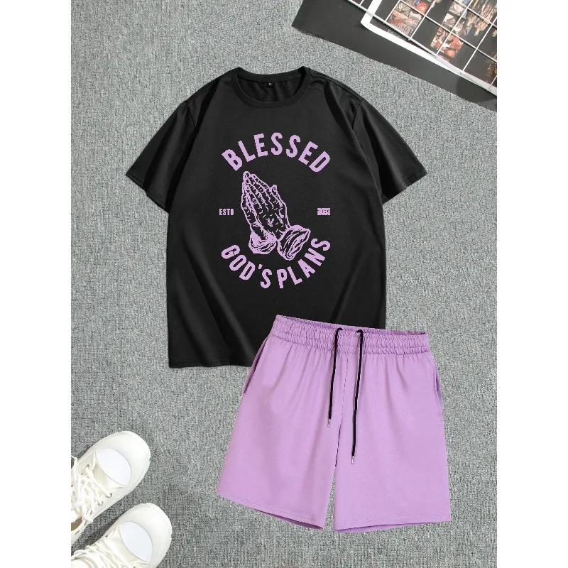 

Самая продаваемая мужская футболка, шорты, повседневный комплект, одежда в стиле хип-хоп, рок, летний спортивный комплект из 2 предметов