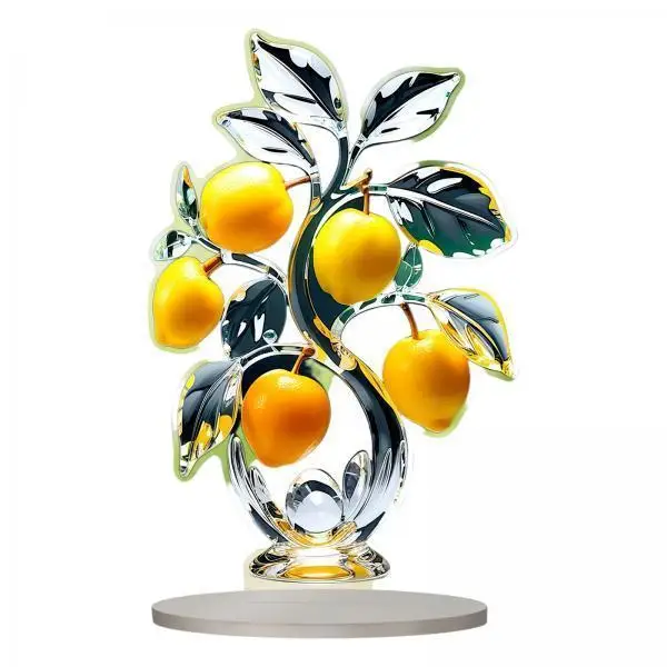 2D Lemon Tree Acrylic Ornament Waterproof Desktop Decoration Cool Room Aesthetic for Home and Office