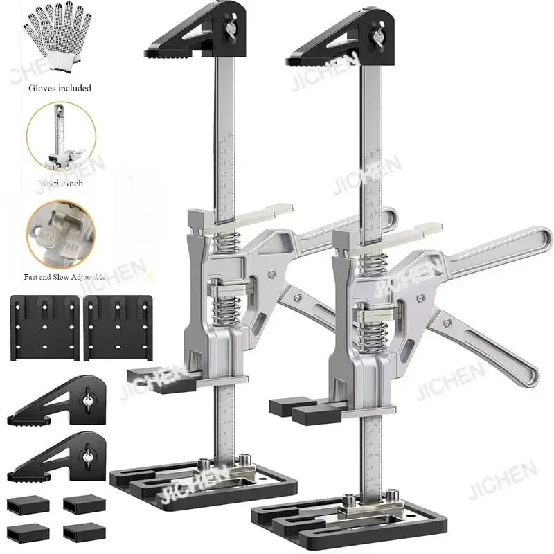 ZQT 2 Packs Labor Saving Arm Jack 15.2 In Hand Lifting Jack With Bag All-Aluminum Body For Mounting Windows Doors Lifting Furni