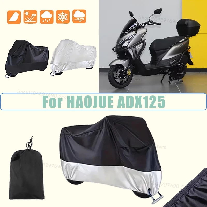 210D Oxford Motorcycle Cover Waterproof All Season UV Protection For HAOJUE ADX125 Anti-Tear Windproof Motorbike Cover