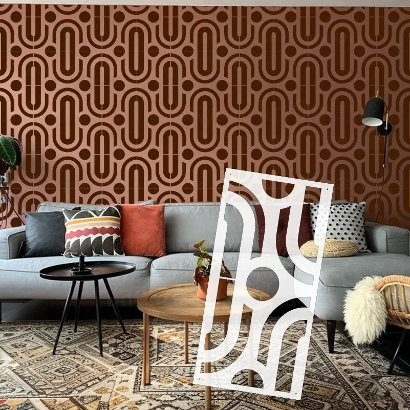 40cm - 80cm Stencil For Wall Decor Painting Paint Large Door Tiles Fence Shade Accent Cabinet On The Geometric Artdeco S185