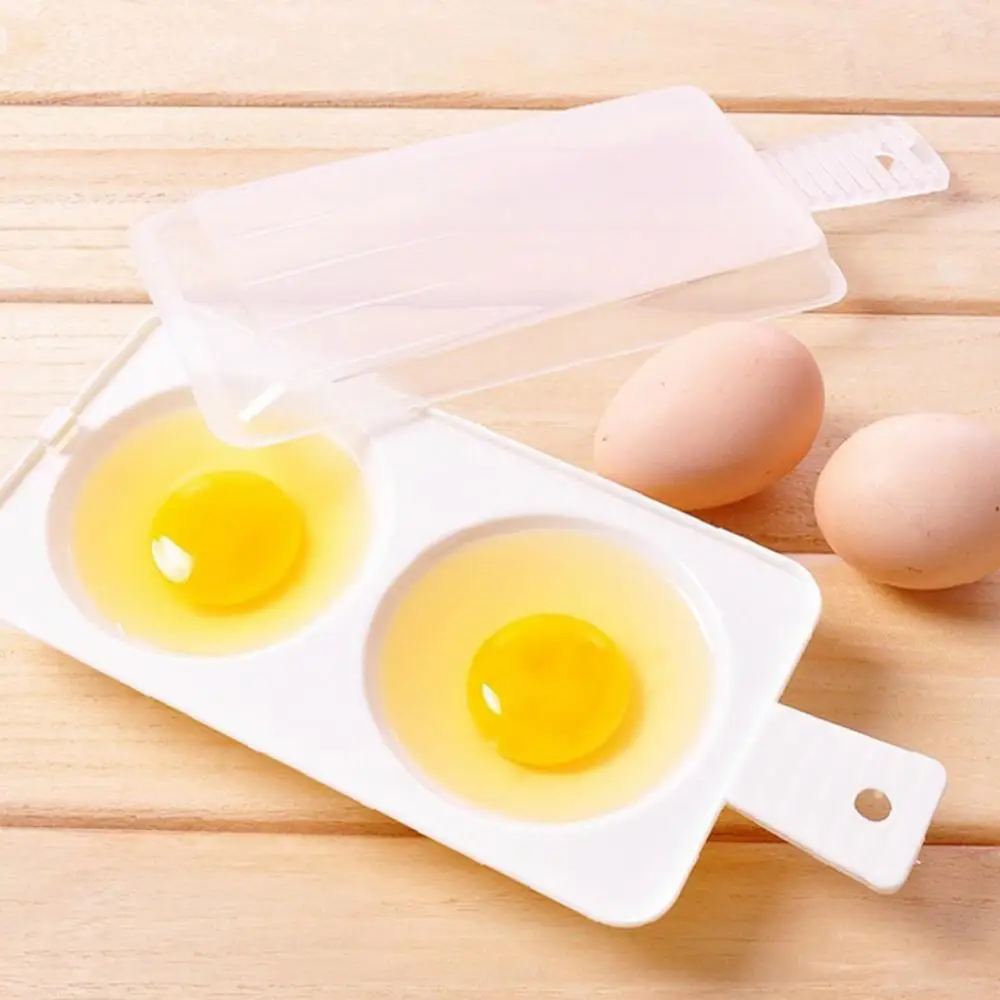 2 Slots Microwave Egg Cooker Creative Microwave Oven Moisture Egg Steamer Poacher Two Grid Egg Frying Appliance Kitchen Tool