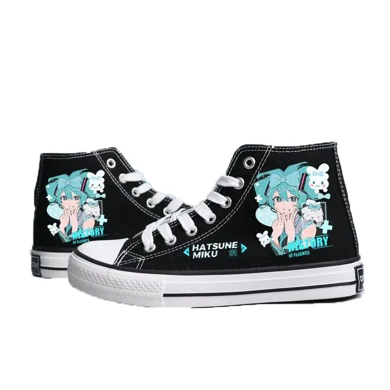 

Cute Cartoon Hatsune Miku High Top Canvas Shoes Spring and Autumn Anime New Girls Leisure Versatile Sneakers Festival Gift