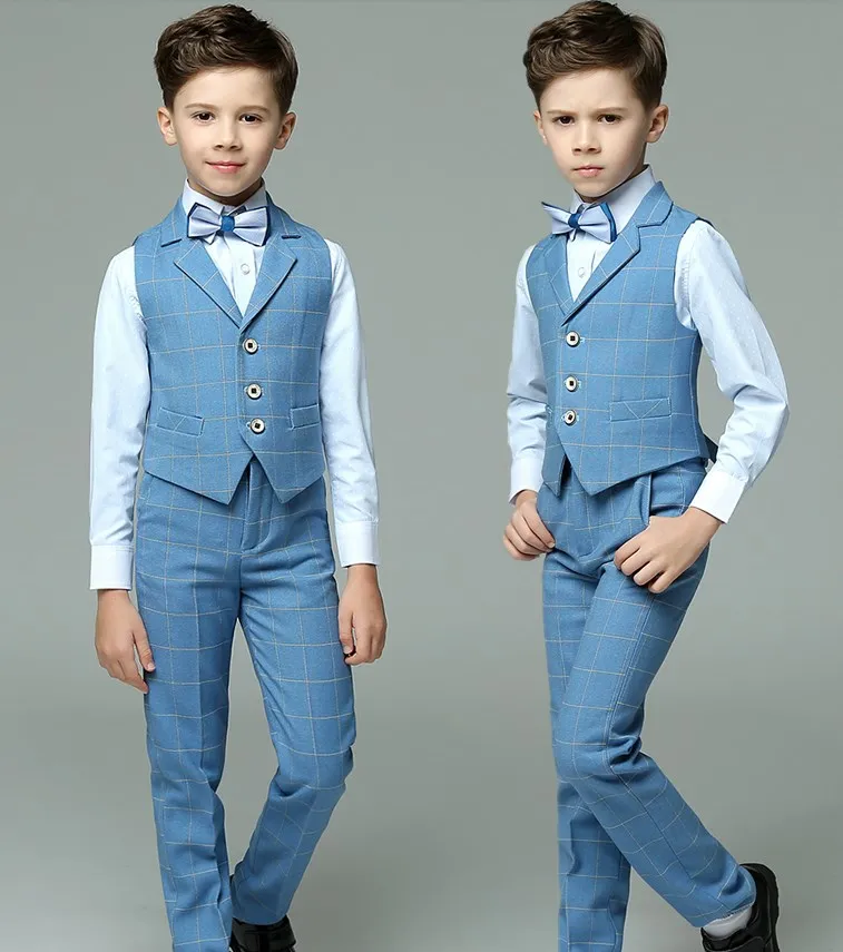 Traje de fotografía para niños, disfraz de adolescente, chaleco, camisa, pantalones, pajarita, traje Formal de 4 piezas, traje de boda de verano,