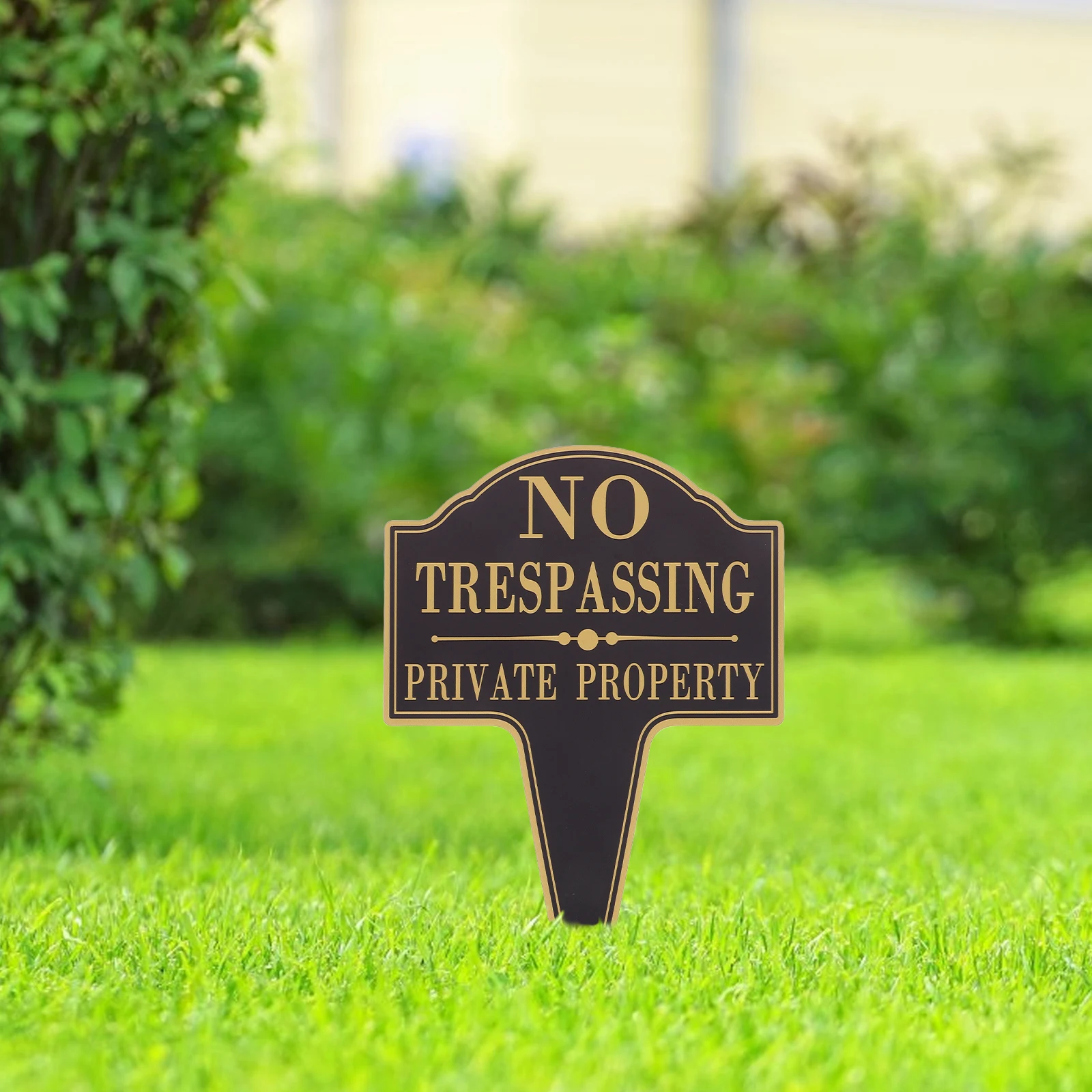 

No Trespassing Sign Private Property Metal Yard Lawn Stake Security Signs Deterrent Outdoor Plaque Warning Double Sided Weather