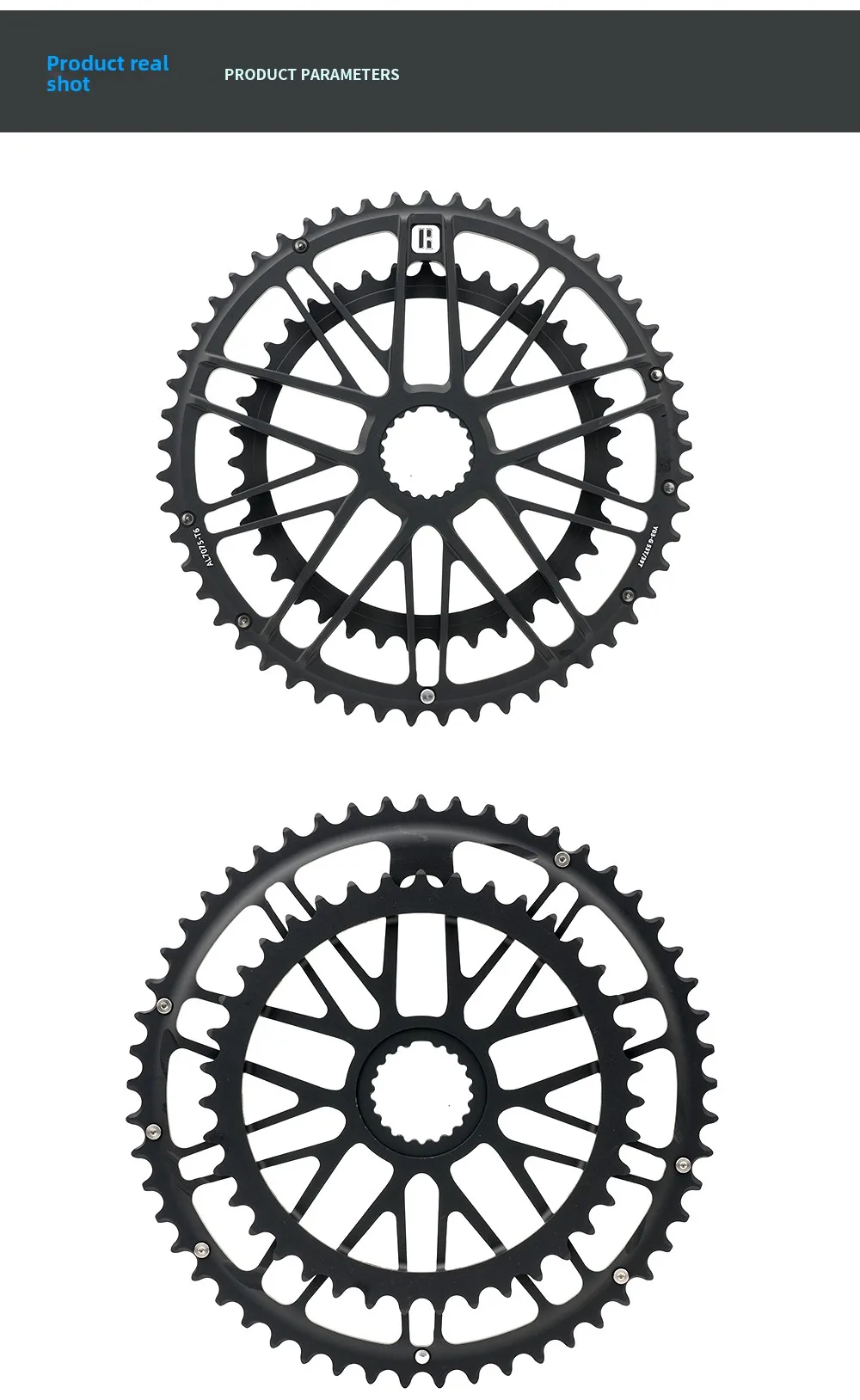 RIRO MTB-Kettenblatt, schmal-breit, Einzel-/Doppelkettenblatt-kompatibel, Shimano Direct Mount M9100/8100, Fahrradpedal-Getriebesystem-Zubehör – Detail 10