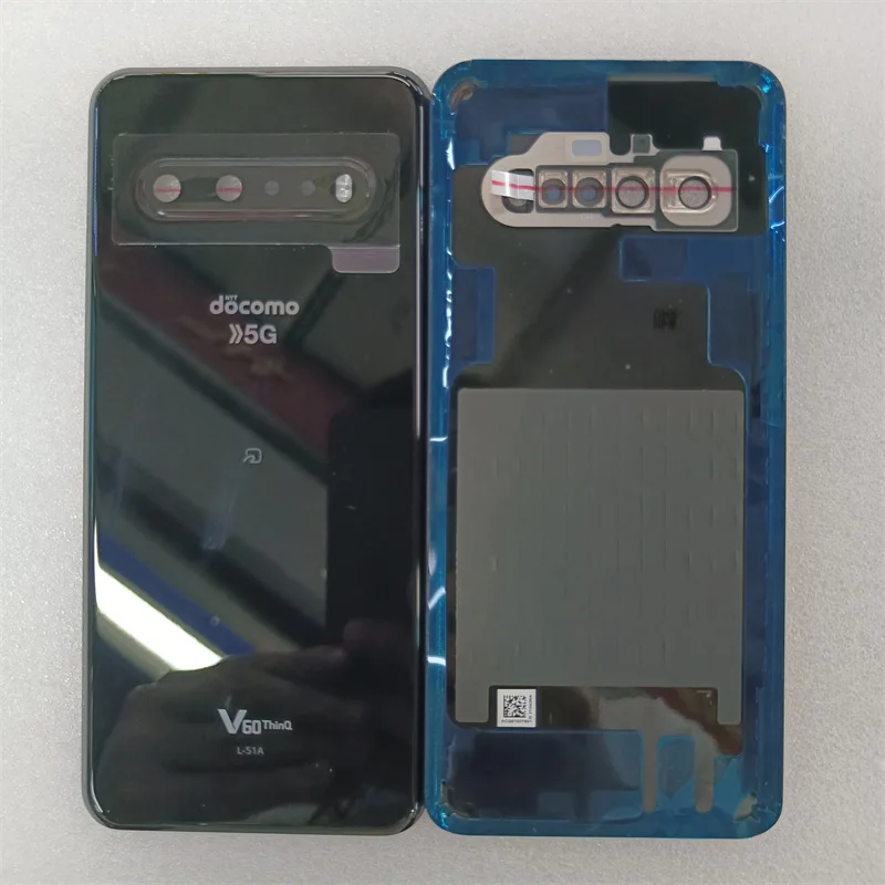 Carcasa Trasera de Vidrio para Batería con Reemplazo de Lente de Cámara + Adhesivo para LG V60 ThinQ 5G LM-V600