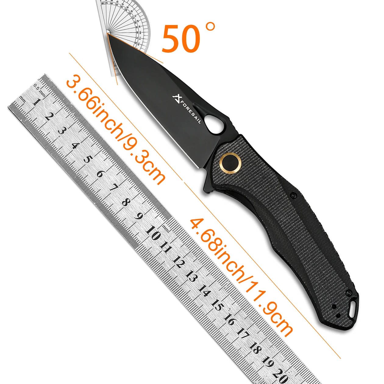 Practical Pocket knife made with14C28N Steel,Reversible Deep-carry Pocket Clip,Flipper. For Outdoor Camping and Gift, EDC Knife