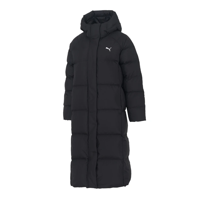 

Puma пуховик с капюшоном, женский пуховик, зимняя уличная теплая куртка, длинное черное пальто 691044-01