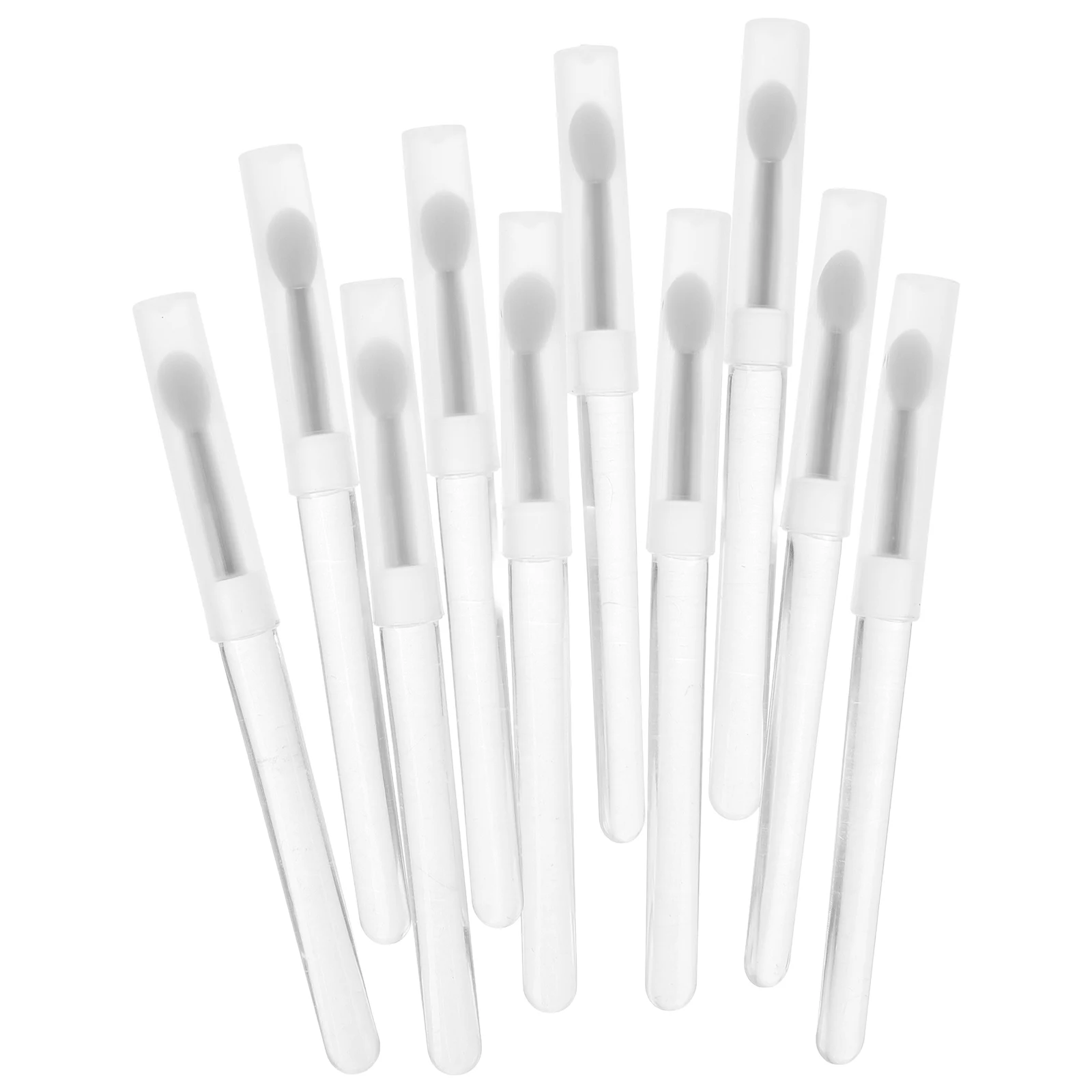 10 pçs portátil mini conjunto de escova labial pincéis de maquiagem de silicone para batom brilho labial e bálsamo com capa cerdas macias