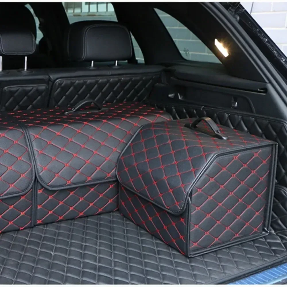 

Car Trunk Storage Box Large Capacity Multiuse Tools Storage Bag Auto Leather Stowing Tidying Folding For Emergency Storage Box