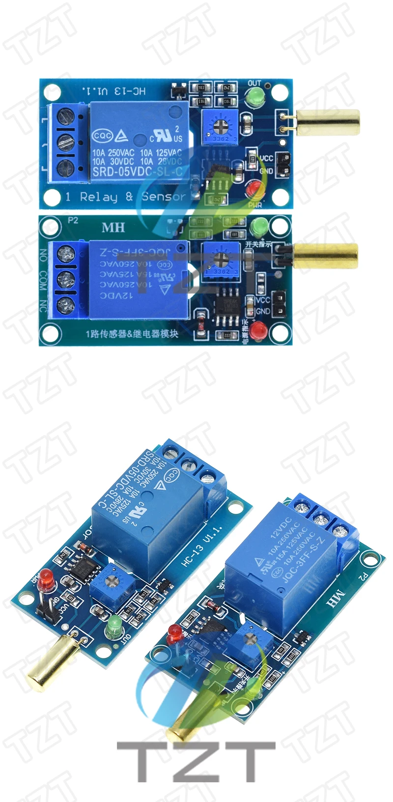1/3 Stück 5V 1-Kanal-Ausgang Neigungswinkelsensor-Relaismodul Golden SW520D Kugelschalter Neigungssensormodul für Arduino – Detail 3