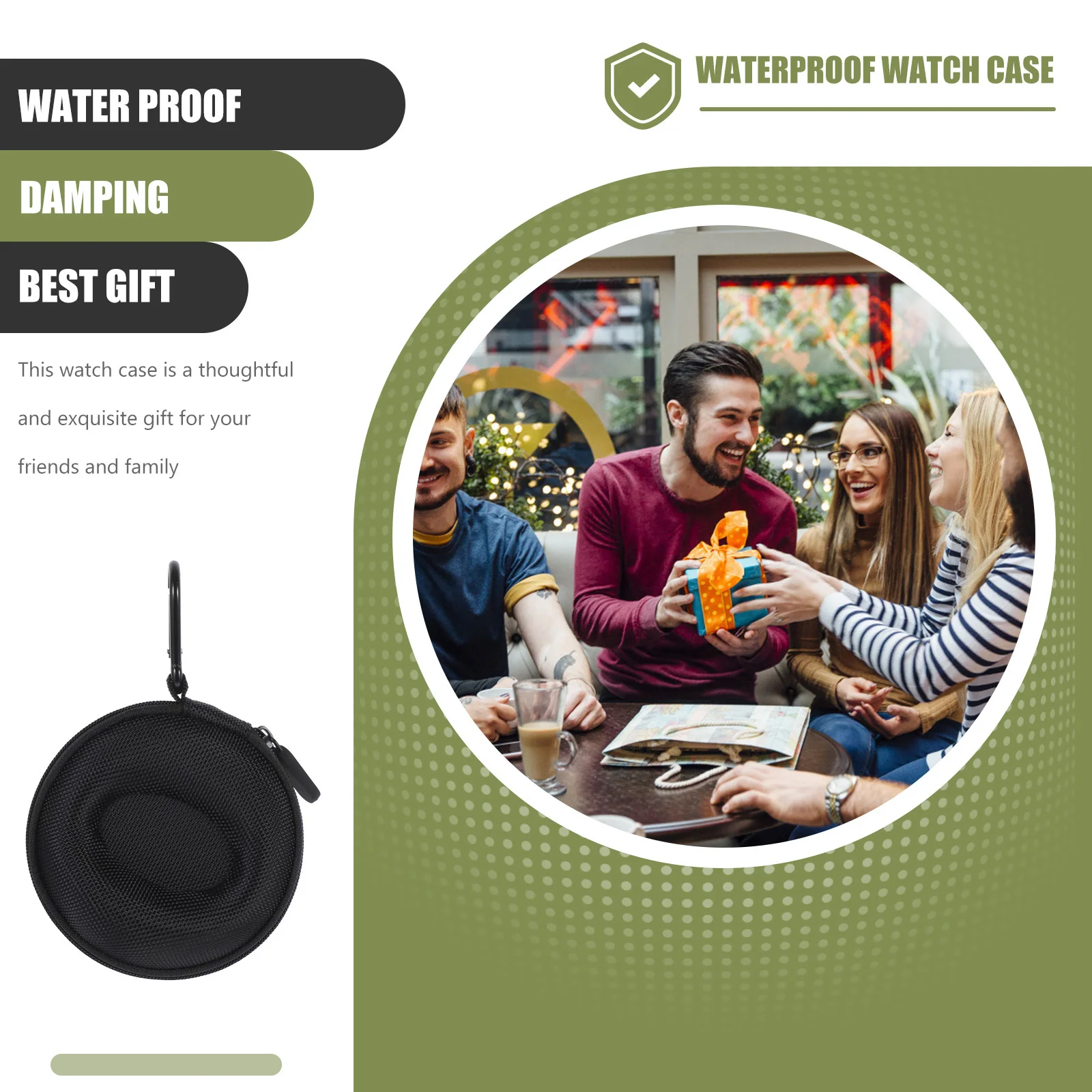 

Ultra-Soft Lining Eva Watch Box Organizer Portable Zippered Case for Travel and Display Watch Storage Organizer