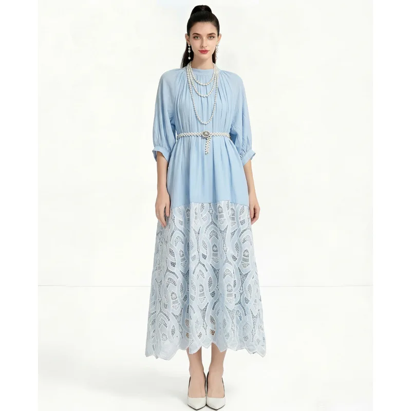 

Тяжелая вышивка, растворимое кружево в стиле пэчворк Dr Street Sle, бархатная ткань со свободной талией, прямая трубка Dr