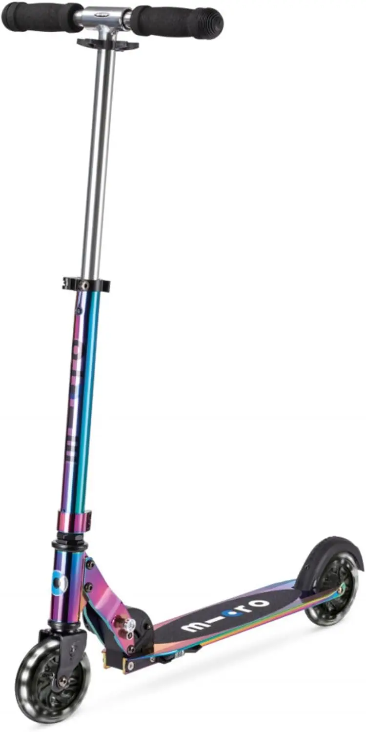 Béquille |   Sprite LED |   2 roues |   Plier à transporter |   Scooter léger de conception suisse |   Roues lumineuses |   Enfants et adolescents, A