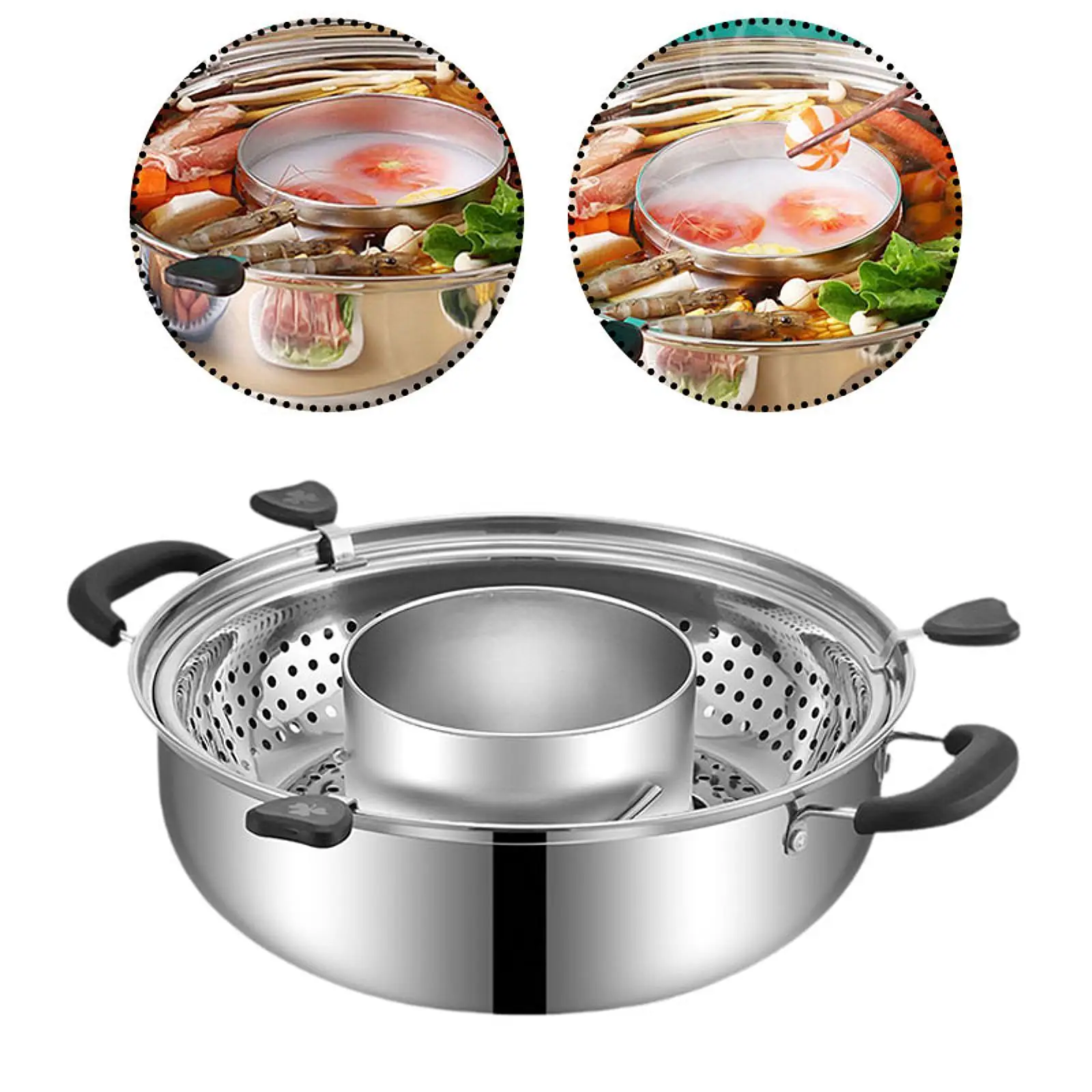 Вращающаяся кастрюля, посуда, кастрюля для супа, горячая кастрюля, вращающаяся основа, подъемная дренажная корзина для макарон, домашняя кулинария, вечеринка, пельмени