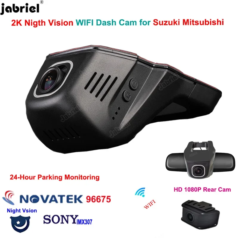 2K 1600P Dash Cam Car DVR for Mitsubishi Outlander ASX Lancer Mirage Attrage Endeavor Eclipse Cross RVR L200 Colt Galant Suzuki