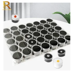 Wholesale Lot of 35 Gemstone Gem Display Box Storage Tool Coin Jar Loose Diamond Packaging Round Box Transparent Organizer Case