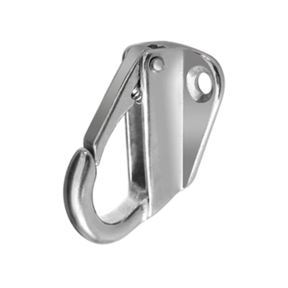 Marine Grade Stainless Steel Spring Hook Snap Attach Rope Boat Sail Tug Ship Marine (Silver) boat hooks