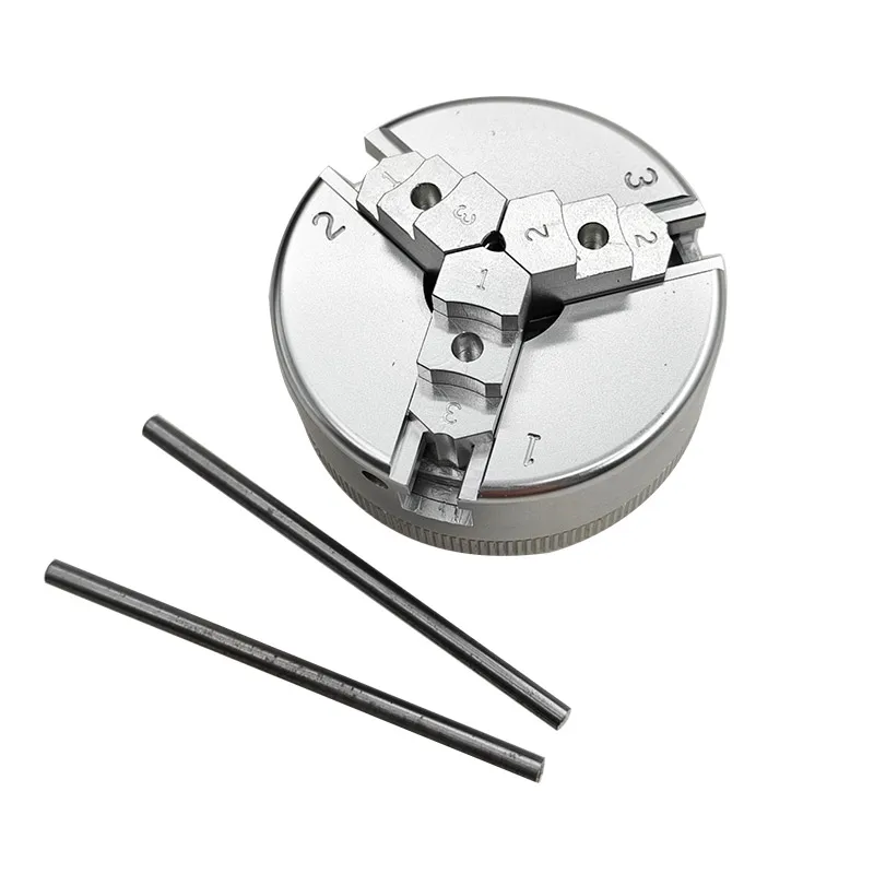 48mm Mini K11-48 Three Jaw Self Centering Chuck Aluminum Alloy for Lathe Bench Grinder Electric Drill Woodworking Turning Tool
