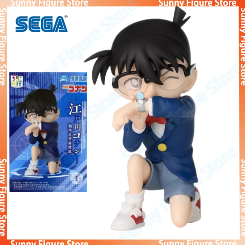 Em estoque 100% original sega detetive conan 9cm bonito conan edogawa anime figura de ação brinquedos colecionáveis pvc modelo hobby presente