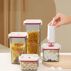 Home Food Storage Containers Set Vacuum Plastic Sealed Dry Food Containers Lids for Kitchen Pantry Organization Wine Stopper