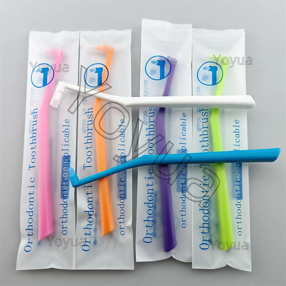50pcs Orthodontic Interdental Brush Single-Beam Soft Teeth Cleaning Toothbrush Oral Care Tool Small Head Soft Hair Implant Adult