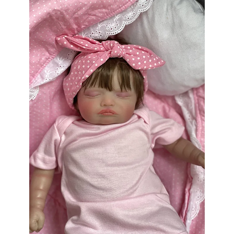 45CM Finished Doll Reborn Baby Rosalie Lifelike Cloth/Silicone Body 3D Skin Hand Painted Multiple Layers with Genesis Paint